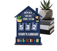Compteur de livres en bois rustique manuel avec affichage pour la décoration de la maison, de lecture décorative pour étagères, bureau, table, salon, bureau