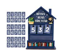 Compteur de livres rustiques en bois avec lecture manuelle