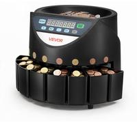 VEVOR Compteuse Trieuse de Pièces 8 Valeurs Écran LED Capacité 850 Pièces, Machine à Compter des Pièces Jusqu'à 147 Pcs par Minute, Fonction de Traitement par Lots, pour Compter et Trier de Monnaie