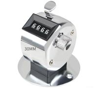 Compteur de presse manuel en acier inoxydable 0-9999 argenté pour la gestion des stocks, la surveillance du trafic, la participation à des événements avec anneau portable (B)