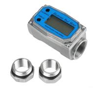 Compteur de turbine en aluminium 1" avec adaptateur 3/4" pour huile | Boîtier en aluminium léger, résistant à la corrosion, adaptateur de 1,9 cm inclus, montage facile, durable