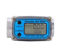 Compteur de turbine Mini Numérique Débitmètre à turbine Compteur de débit de carburant 15-120L 1"NPT(Bleu)