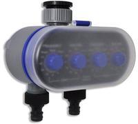 Compteur d'eau automatique - Double sortie - Programmateur d'arrosage pour 2 zones - Doseur d'engrais réglable de 1 à 120 minutes - Boîtier en ABS résistant aux intempéries - Minuterie pour tuyau d'ar