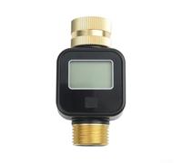 Compteur d'eau haute capacité 99999L laiton 1,9 cm raccord (D) | Corps en laiton, 1,9 cm pour filetage BSP, écran LCD, 4 modes, capacité max 99999L, tuyau d'arrosage