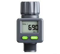 Compteur d'eau numérique en laiton ¾ pouces IPX6 Compteur d'eau de jardin numérique 4 modes Débit en temps réel Tuyau d'arrosage Horloge d'eau Laiton 99999.9L Capacité Débitmètre Jardin ¾ pouces