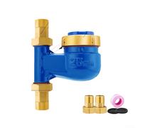 Compteur d'eau vertical construit avec boîtier en cuivre, anneau de retenue en cuivre et mécanisme de filetage en cuivre (DN15)