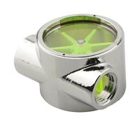 Compteur Débit Laiton Acrylique Vert pour PC | 5 turbines vertes, lecture précise du débit, compatible G1/4, pour idéal watercooling, design compact