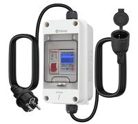 Compteur d'électricité numérique portable - Mémoire et réinitialisation - Câble en caoutchouc de 3 mètres - Surveillance en temps réel de la consommation
