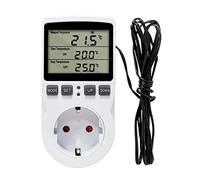 Compteur d'électricité pour prise de courant, compteur de coûts d'énergie, compteur de consommation d'énergie, compteur de courant à double débit, compteur de coût d'énergie avec écran LCD, protection