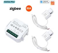 Compteur d'énergie bidirectionnel Smart Life ZigBee 1, 2 canaux avec pince CT, surveillance par application, énergie solaire, 80A AC100-240V, nécessite un hub