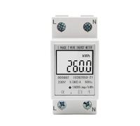 Compteur d'énergie de puissance sur rail Din 5-80A LCD rétro-éclairage affichage numérique monophasé compteur d'énergie électronique KWh voltmètre ampèremètre Volt