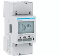 Compteur d'énergie Hager monophasé, mesure directe 80 A, S0, MID ECP180D