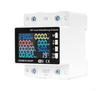 Compteur d'énergie intelligent WiFi avec fonction de protection 63 A 1 phase rail DIN écran LCD protection contre les surtensions/sous-tensions pour contrôle de l'application tuya pour la maison et le