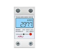 Compteur d'énergie monophasé à rétroéclairage numérique LCD sur rail DIN AC 110 V 220 V 80 A Consommation d'énergie kWh Wattmètre Remise à zéro électronique