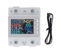 Compteur d'énergie monophasé Din Rail, testeur de consommation d'électricité, voltmètre, ampèremètre, Watt, Kwh, fréquence, compteur de puissance, AC numérique, 63A