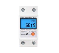 Compteur d'énergie monophasé numérique à rail DIN 80 A 220 V Compteur de consommation d'énergie kWh Wattmètre Réinitialisation électronique Rétroéclairage AC