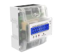 Compteur d'Énergie Numérique LCD, Compteur Triphasé 4 Fils 230/400V Étalonné, Compteur de Courant Triphasé pour Rail DIN
