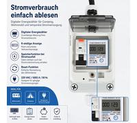 Compteur d'énergie numérique Peviasot, 16A, 400V, type CEE, avec disjoncteur différentiel IP67, câble de 3 mètres