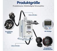 Compteur d'énergie numérique Peviasot, 230V, 60A, kWh, indice de protection IP67, avec fonction de réinitialisation