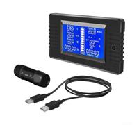 Compteur d'énergie USB DC, compteur de coulomb 50 A | Écran LCD STN à 9 paramètres, précision ± 1 % pour EV pour batterie, pour système solaire, test d'outils électriques