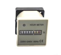 Compteur d'heures industriel AC220-240V Compteur d'heures de fonctionnement Robuste Compteur mécanique AC220V Boîtier en plastique Noir Compteur d'heures de fonctionnement 4,8 cm Compact pour