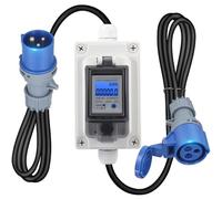 Compteur électricité Numérique Mobile 230 V 16 A Compteur D'électricité Pour Prise Extérieure avec Protection IP67 Contre L'eau/LED/Réinitialisation, Compteur De Puissance KWH Mobile