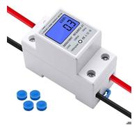 Compteur électrique,Compteur D'Énergie 230V 5 A 2 fils 2P Écran Numérique LCD avec rail DIN Monophasé Électronique Rail
