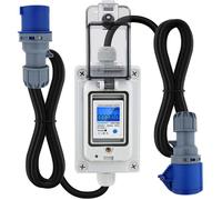 Compteur Électrique Numérique Mobile LED 16A 230V, compteur mobile extérieur KWH avec indice d'étanchéité IP65