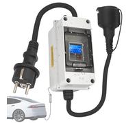 Compteur Electrique Numérique Mobile pour Prise 230V 16A, Étanche IP65 | Fiche et Prise CEE Schuko, LED Compteur avec RéInitialisation pour Camping-Cars, Véhicules électriques, Ménages, 1m Câble