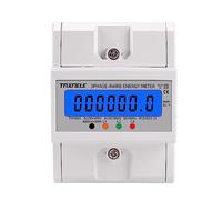 Compteur électrique numérique Montage sur rail DIN Compteur d'énergie triphasé à quatre fils Wattmètre de consommation d'énergie électronique Wattmètre kWh 100A AC 50Hz 60Hz Rétroéclairage LCD 380V