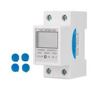 Compteur électrique sur rail DIN, compteur KWh monophasé numérique 2 fils 2P 220V 5 (80) A 3,27 x 2,56 pouces 35 mm Installation standard sur rail DIN Compteur d'énergie sur