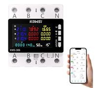 Compteur électrique triphasé à 4 fils, compteur intelligent WiFi Tuya 9 en 1 avec écran LCD, compteur triphasé numérique sur rail DIN, compteur triphasé étalonné pour systèmes de mesure de puissance