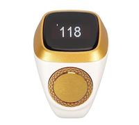 Compteur électronique Intelligent avec Affichage Numérique de 0,49 Pouces, Anneau avec Rappel de Vibration pour Le Matériel de Rappel de Prière, Portable et Léger pour Tout Le Monde (White)