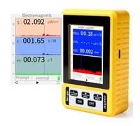 Compteur Geiger et Détecteur EMF 4-en-1, Détecteur de Rayonnement Nu ire (Gamma, Bêta, Rayons X) et Champs Électromagnétiques EF/RF/MF, avec Alarme et Écran LCD pour Maison, Extérieur et Industrie