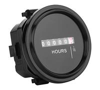 Compteur Horaire Mécanique, Minuterie, Compteur Horaire, Enregistrement du Moteur, Temps de Travail, Voiture, Camion, Bateau, Moteur DC 8-80 V, Rond, Blanc, Rouge, Faible