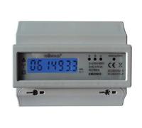 Velleman Compteur d'énergie triphasé, compteur électrique triphasé, delesteur electrique triphasé, compteur énergie, kWh, montage rail DIN, affichage LCD, LED, max. 100 A