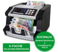 Compteuse de billets SCANNUM® - Compteuse de billets avec 5 détecteurs de faux billets & comptage de valeurs - Compteur de billets / détecteur de faux billets pour les billets en euros
