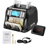 Compteuse de Billets USD et EUR-VEVOR-Détecteur de Faux Billets Contrefaçon UV MG IR et DD-Grand Écran LCD et Écran