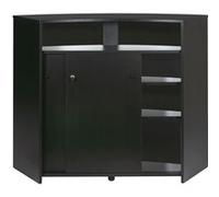 Comptoir Acceuil 2 Portes Serrure Face Noire 4 Niches L 134,5 H 104,8 P 55,3 cm - Noir - L 134.5 x l 55.3 x H 104.8 cm Noir G