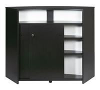 Comptoir d'Accueil 2 Portes Noir 4 Niches Serrure 134,5 x 104,8 x 55,3 cm - Blanc - L 134.5 x l 55.3 x H 104.8 cm Noir G
