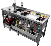 Comptoir de bar à cocktails de luxe, comptoir de bar, comptoir de bar à cocktails, comptoir de bar, station de bar à cocktails, plan de travail, bac à glaçons isolé, robinet pivotant à 360 degrés, sha