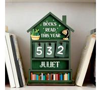 Comptoir de livres en bois 3D | Panneau rustique en bois avec inscription « Read This Year » | Support de comptoir en bois | Décoration vintage pour la maison, le bureau, le salon, l'étagère, la table