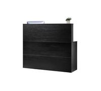 Comptoir de Réception SucceBuy MDF 140x80x120cm Noir Forme de L