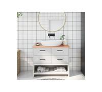 vidaXL Plan de toilette brun clair 100x30x2 cm Bois massif traité