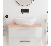 vidaXL Plan de toilette brun clair 60x50x(2-6) cm Bois massif traité