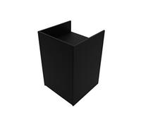 Comptoir de Vente Pour Caisse en MDF Mélamine Noir TB60 Meuble de Rangement Modulaire Vitrine Commerce Réception 2 Etagères Internes Devant Fermé 60