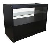 Comptoir de Ventes Vitrine - Noir Étagère en Verre Magasin Commerce Marchandise Noir G