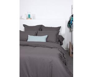 Comptoir Des Tisseurs - Drap Plat Uni Coton 240X290 Cm Gris Éléphant