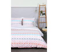 Comptoir des Tisseurs - Parure De Lit 2 Personnes : Housse De Couette 240X220 Cm + 2 Taies d'oreiller 65X65 Cm Microfibre Imprimée Scandinave