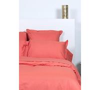 Comptoir des Tisseurs - Taie d'oreiller Unie Coton 63X63 Cm Corail